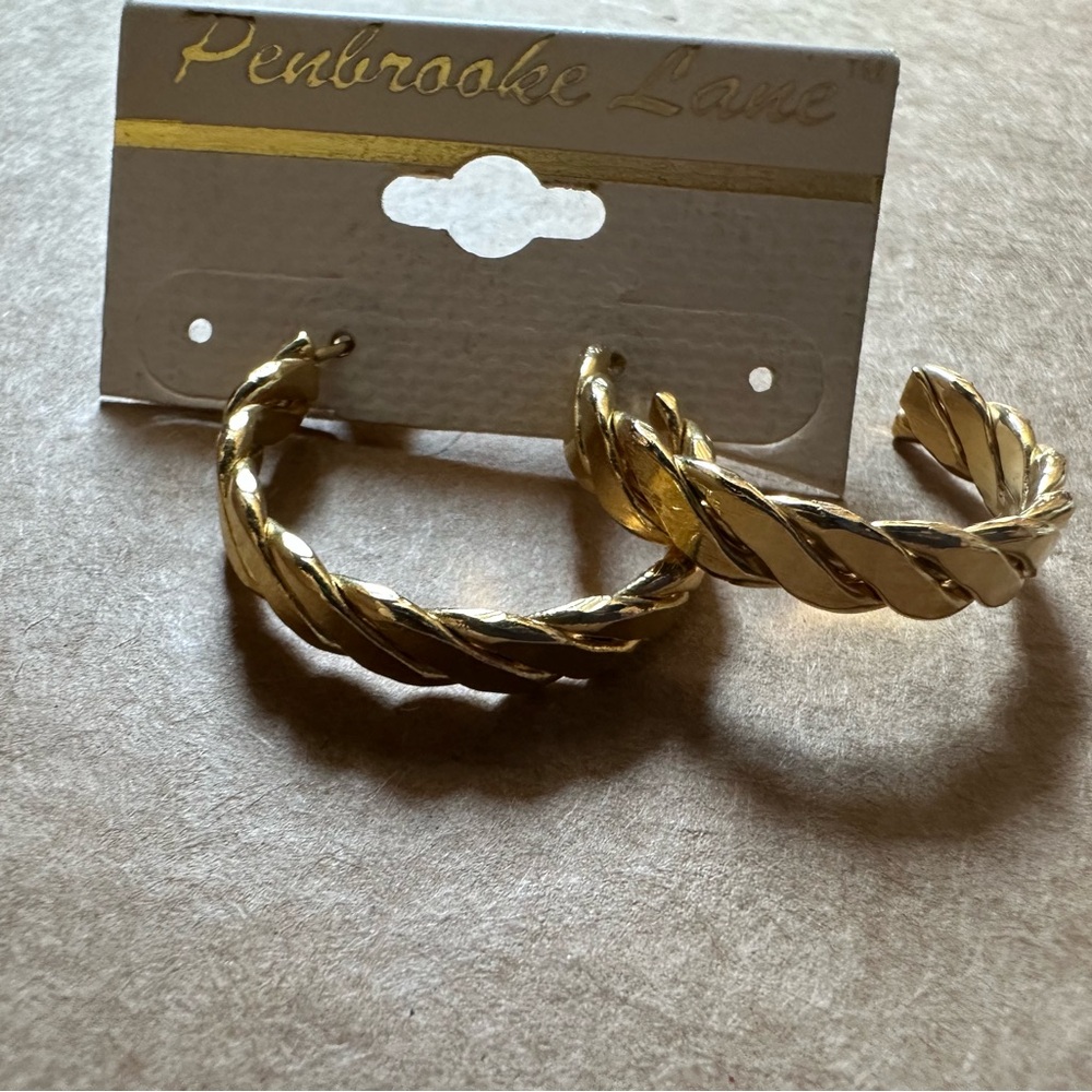 3 for $25 Gold Braided Hoop Earrings Statement Jewelry